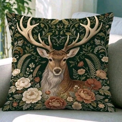 Beautiful green deer - beautiful, cushion