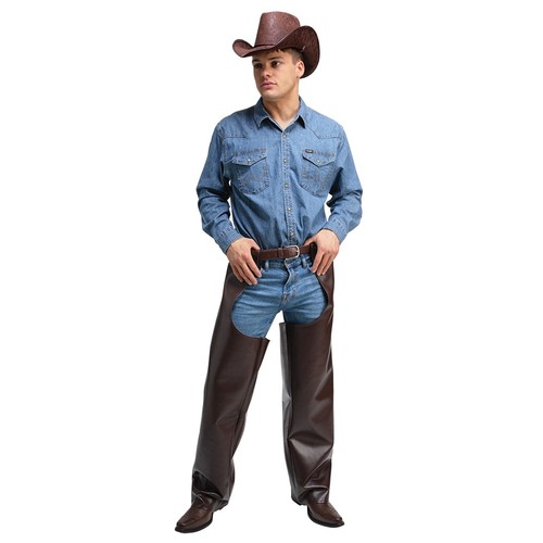 Mens cowboy chaps faux leather - chaps,