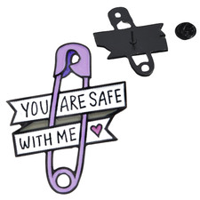You Are Safe With Me Pin Badge Ally LGBT LGBTQ+ Brooch Gay Pride Lapel Queer Bi