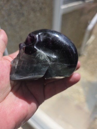 Fluorite crystal skull - crystal, carving