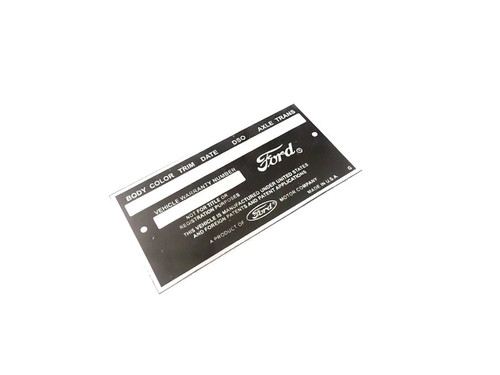 Data plate fits vintage - fits,