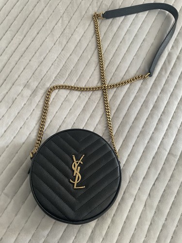 Ysl black round bag with - black,