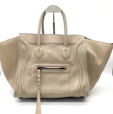 CELINE Luggage Phantom Tote Bag Beige Leather Large Size Vintage✨