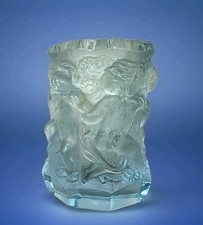 L0633 Small Art Deco Crystal Vase, Curt Schlevogt, Gablonz, 1930s, Putting