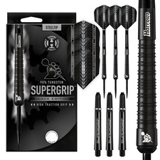 Harrows Tungsten Darts Set 90% - Supergrip Black Edition 24g - 30g Weights Dart