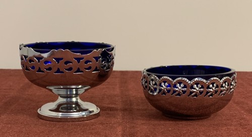 Cobalt blue glass jam - glass,