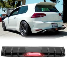 Rear Bumper Diffuser Splitte Shark Fin LED Brake Light For VW Golf GTI MK7 MK7.5