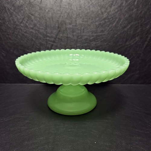 Vintage jadeite glass cake - glass,
