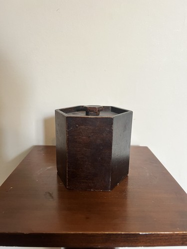Antique hexagonal wooden tea - wooden,