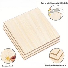 Wooden Square Shape 3mm Blank Plywood Craft Tag For Plaques Various Sizes