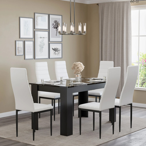 High gloss dining table - table, and