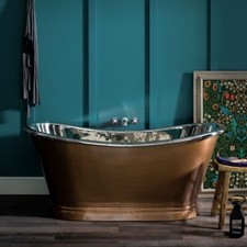 BC Designs Antique Copper/ Nickel  Freestanding Boat Bath 1500mm x 725mm