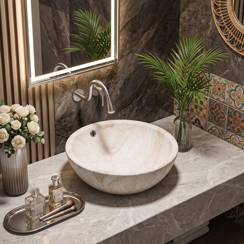 Round ceramic wash basin - ceramic,