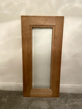 Solid Oak Kitchen Cabinet Door 100cm x 50cm with textured privacy glass / New ✅