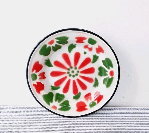 Vintage enamel side plate - vintage,