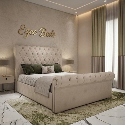 Chesterfield sleigh bed - chesterfield, frame