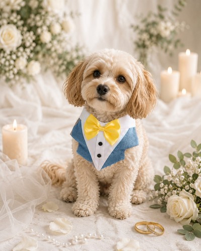 Handmade dog tuxedo bandana - handmade,
