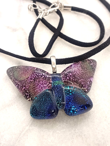 Dichroic glass butterfly - glass,