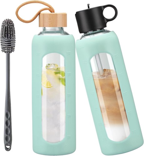 750ml glass water bottle with - water,
