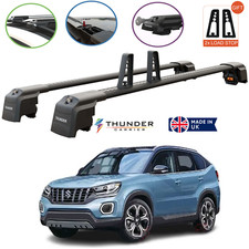 Aluminium Roof Rack Cross Bars Anti-Theft for SUZUKI VITARA 2015 ONWARDS Black