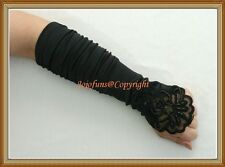 Satin BLACK FINGERLESS Bridal