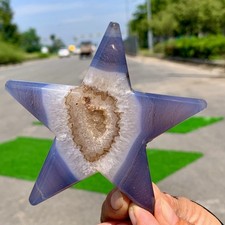 123G Beautiful Blue agate heart-shaped crystal heart-shaped energy healing