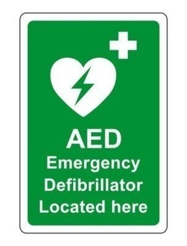 Aed safety sign emergency - -,