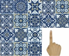 45x Tile stickers modern navy