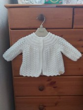 BN hand-knitted matinee white