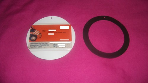 White magnetic car tax disc - tax,