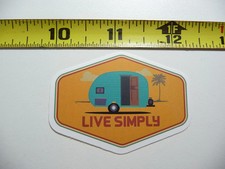LIVE SIMPLY TRAVEL TEARDROP RV CAMPER SMALL STICKER DECAL CAMPING TRAVEL