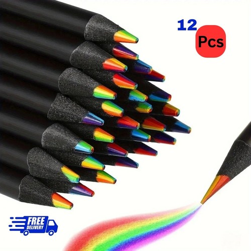 12pcs black wood - black, rainbow