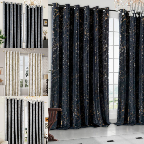 Thick crushed velvet curtains - crushed,