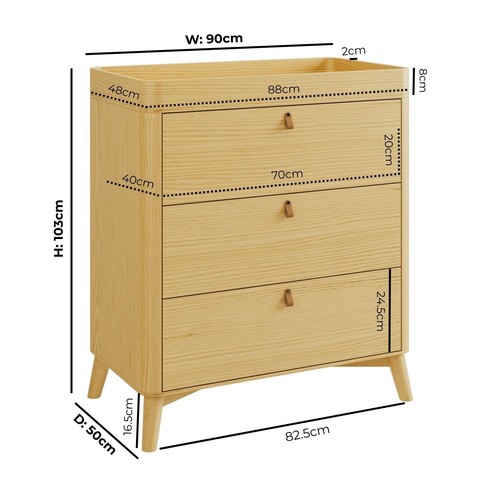 Wooden changing table oak - wooden,