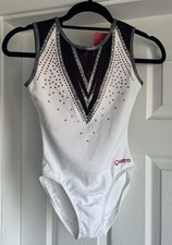 Quatro Gymnastics Leotard White - NEW with tags - Size 34 Adult Small