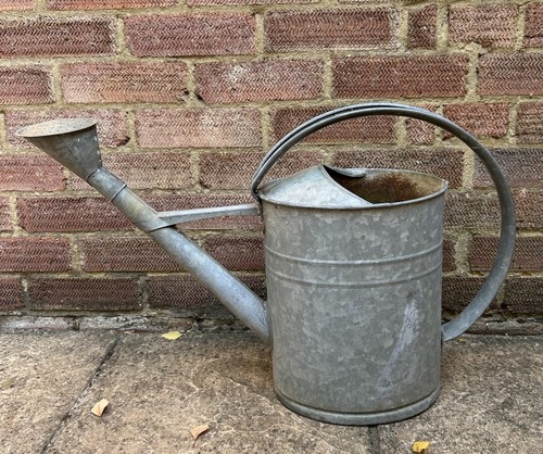 Vintage galvanised watering - galvanised,