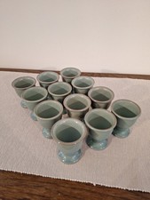 12 Denby Regency Green Egg Cups Perfect Condition 