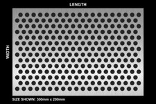 R10 T15 - Custom Size 10mm diameter Perforated Sheet - 3mm thick - No sharp edge