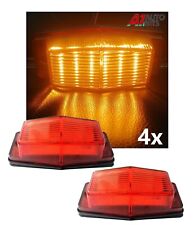 LED Double Burner Style Amber Front Marker Light Retro Lamp X4 Fit For Scania