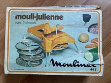 MOULINEX Vintage Mouli Julienne Orange + 5 Discs / Vintage Box Kitchen 70’s