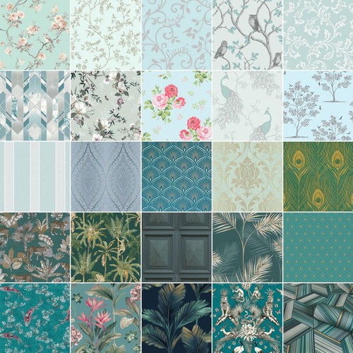 Green teal duck egg wallpaper - green,