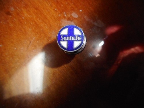 Santa railroad logo enamel - santa,