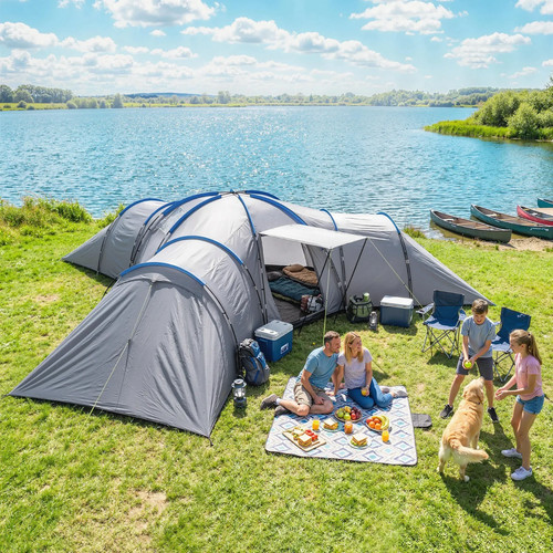 9man tunnel tent 3bedrooms - tent,