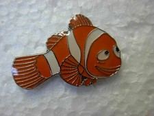 Clown fish pin badges. Cartoon
