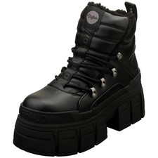 Buffalo Gospher Hike Mid Pad Vegan Womens Platform Boots in Black