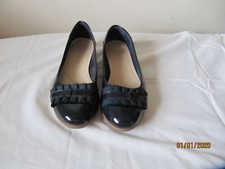Clarks shoes UK 6 D Blue patent leather slip on loafers Worn 