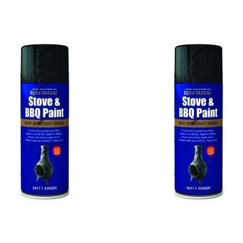 Rust oleum matt black heat - 2x,