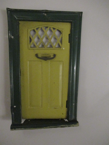 Old metal tin dolls house - metal,