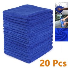 20Pcs Car Cleaning Detailing Soft Cloth Bulk Towels Microfibre Polish Clean Blue