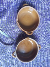 Rustic French Terracotta Casserole Dishes No 10 Pair 21cm X 8cm With Lip 